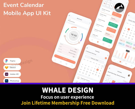 231Event Calendar Mobile App UI Kit - whaledesign