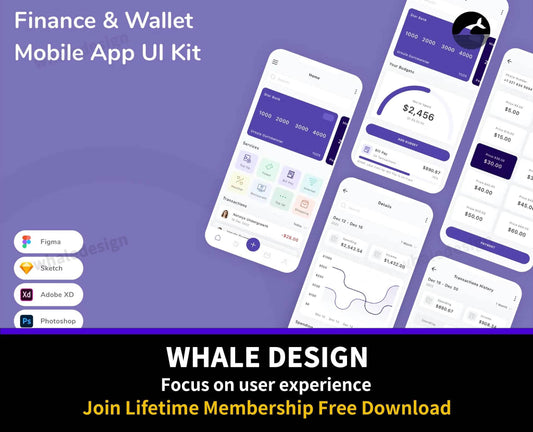 232Finance & Wallet Mobile App UI Kit - whaledesign