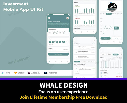 233Investment Mobile App UI Kit - whaledesign