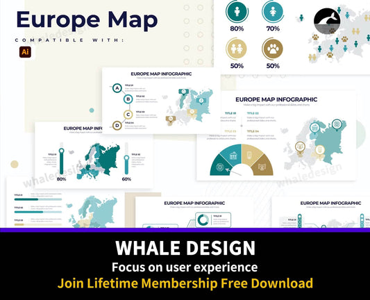 245Education Europe Map Illustrator Infographics - whaledesign