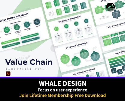256Business Value Chain Illustrator Infographics - whaledesign