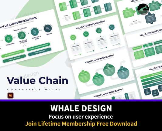 256Business Value Chain Illustrator Infographics - whaledesign