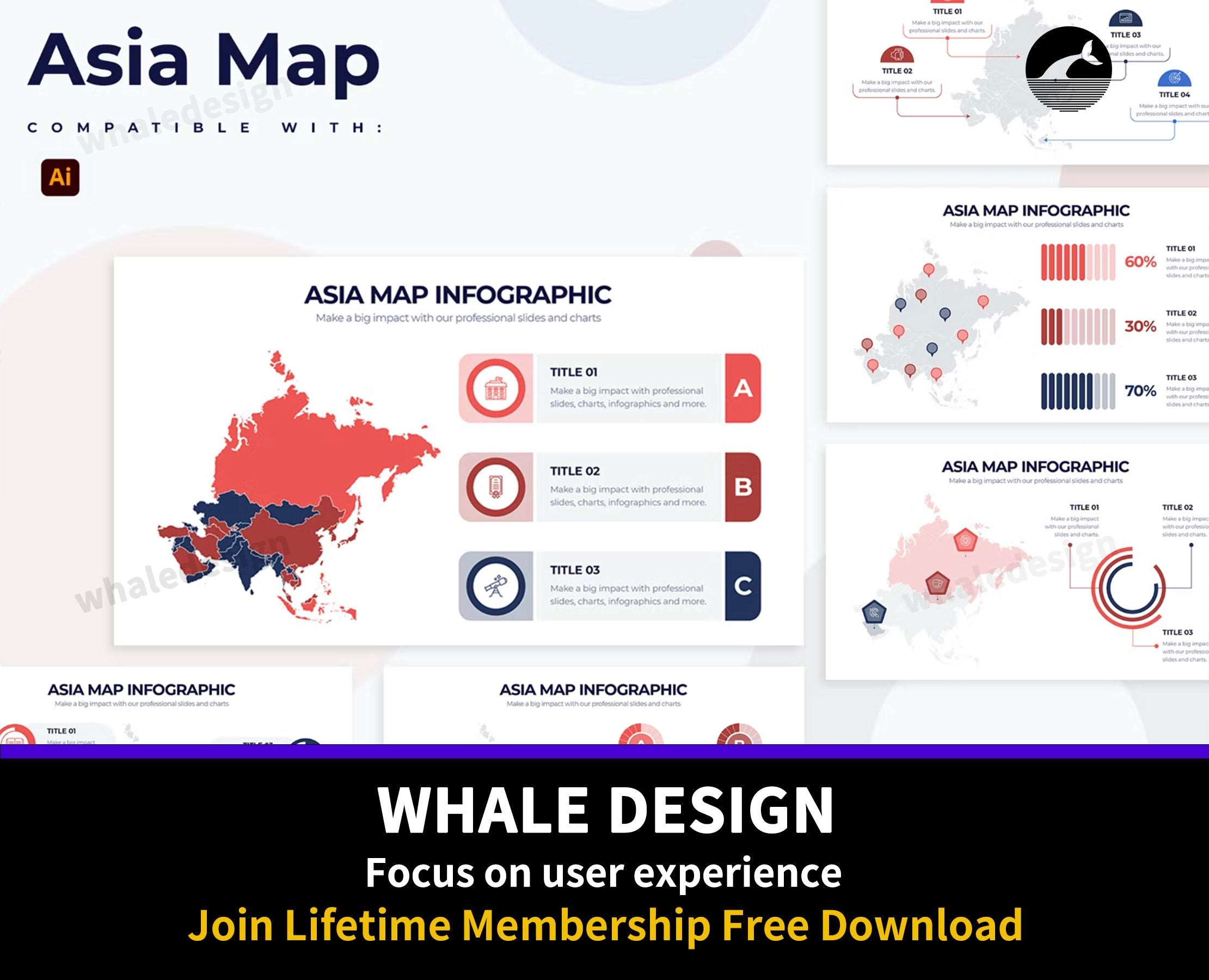 257Education Asia Map Illustrator Infographics