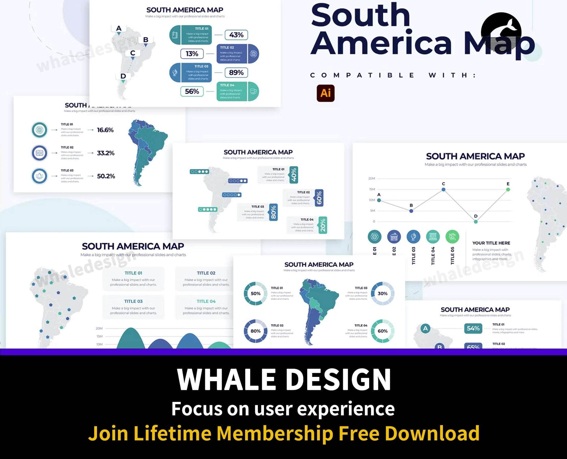 258South America Map Illustrator Infographics - whaledesign