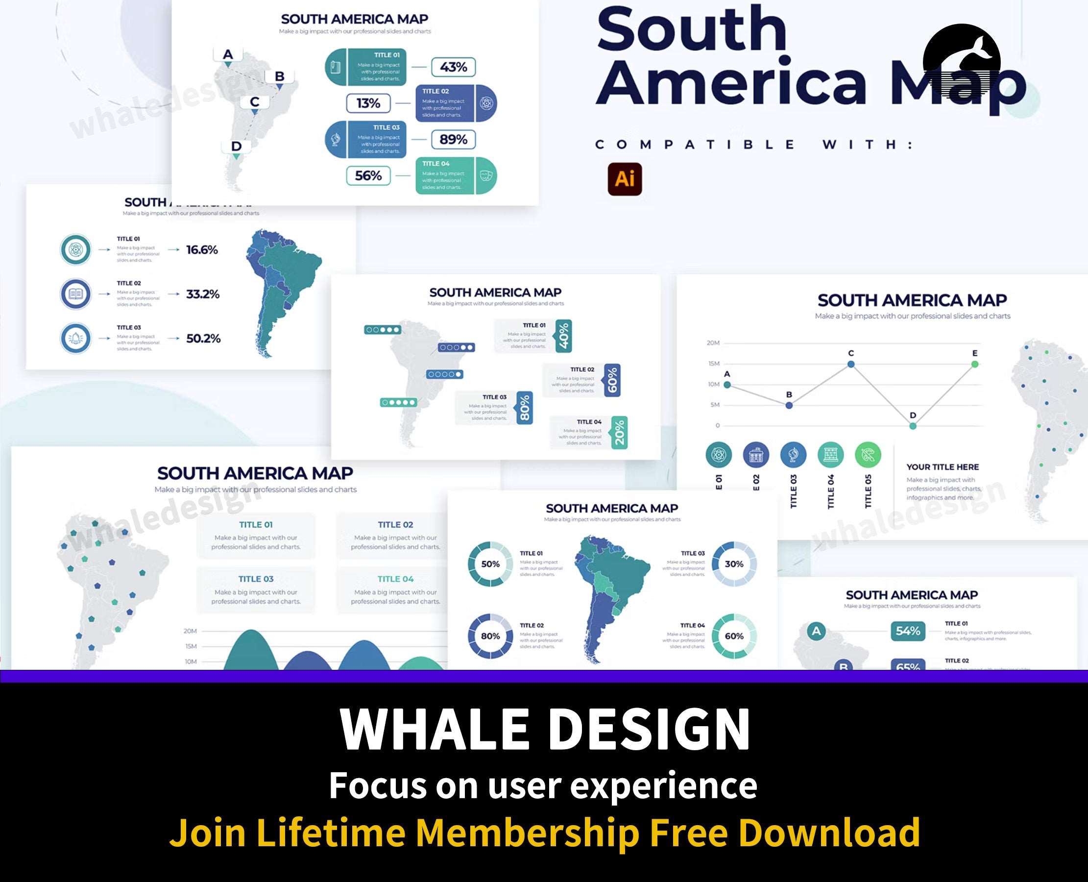 258South America Map Illustrator Infographics