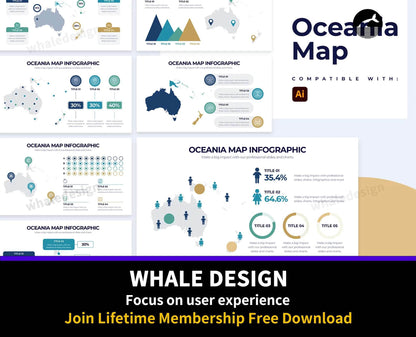 259Education Oceania Map Illustrator Infographics - whaledesign