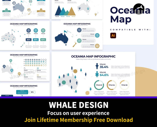 259Education Oceania Map Illustrator Infographics - whaledesign