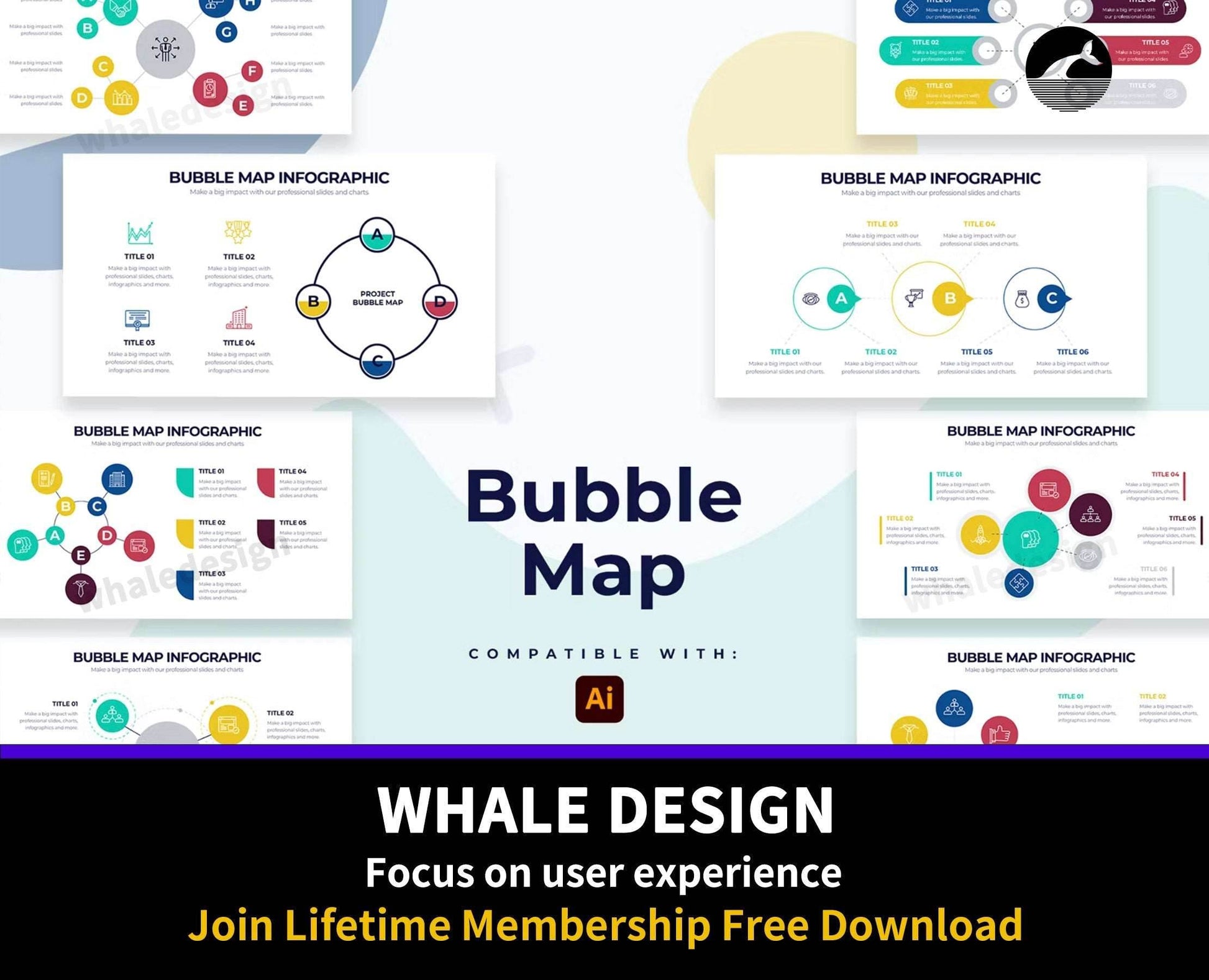 261Business Bubble Map Illustrator Infographics - whaledesign