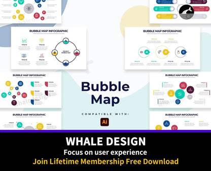 261Business Bubble Map Illustrator Infographics - whaledesign