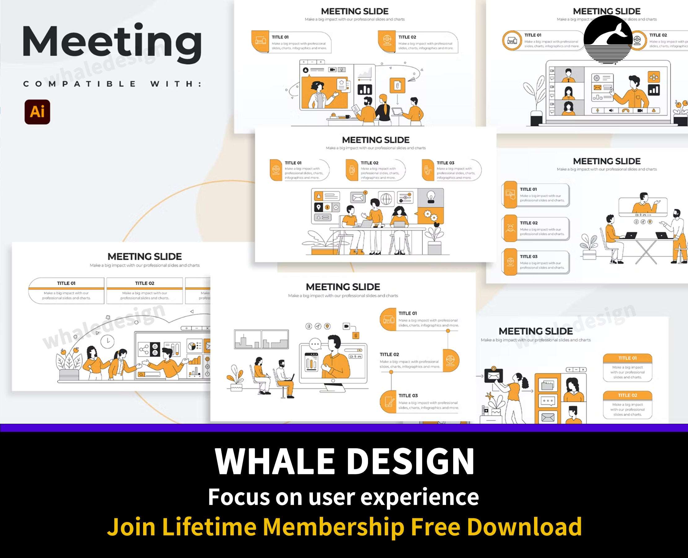 266Business Meeting Slides Illustrator Infographics