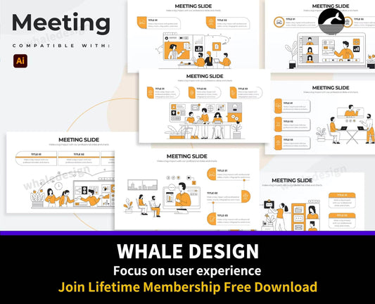 266Business Meeting Slides Illustrator Infographics - whaledesign