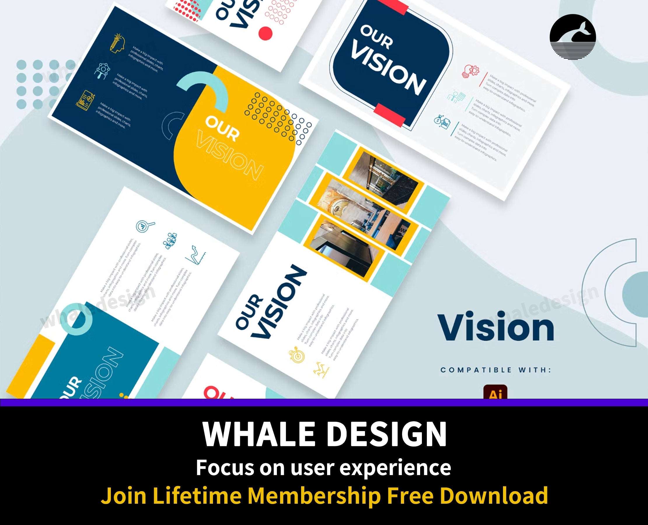 277Business Vision Slides Illustrator Infographics