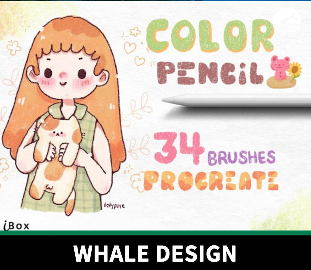 711 A Set of Textured Colored Pencil Brushes - whaledesign