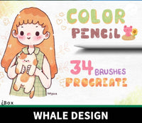 711 A Set of Textured Colored Pencil Brushes - whaledesign