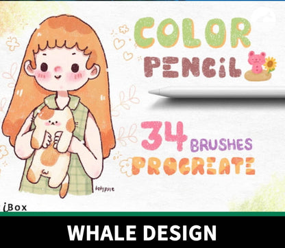 711 A Set of Textured Colored Pencil Brushes - whaledesign