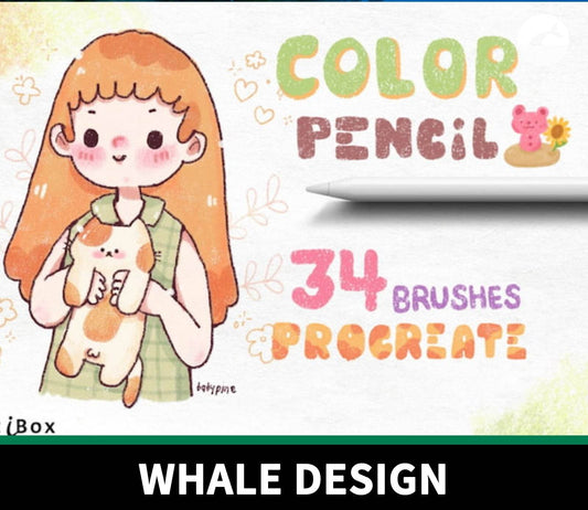 711 A Set of Textured Colored Pencil Brushes - whaledesign