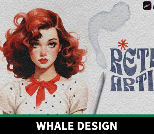 721 Vintage Art ~ Procreate Brush Set - whaledesign