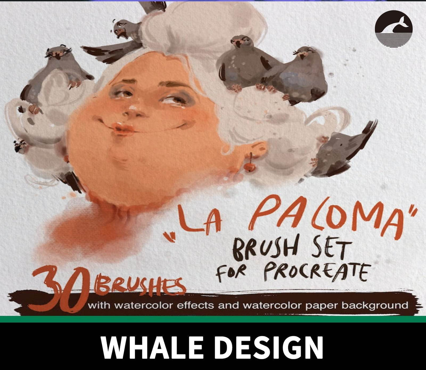 724 Aksinja La Paloma's Watercolor Brush Pack - whaledesign