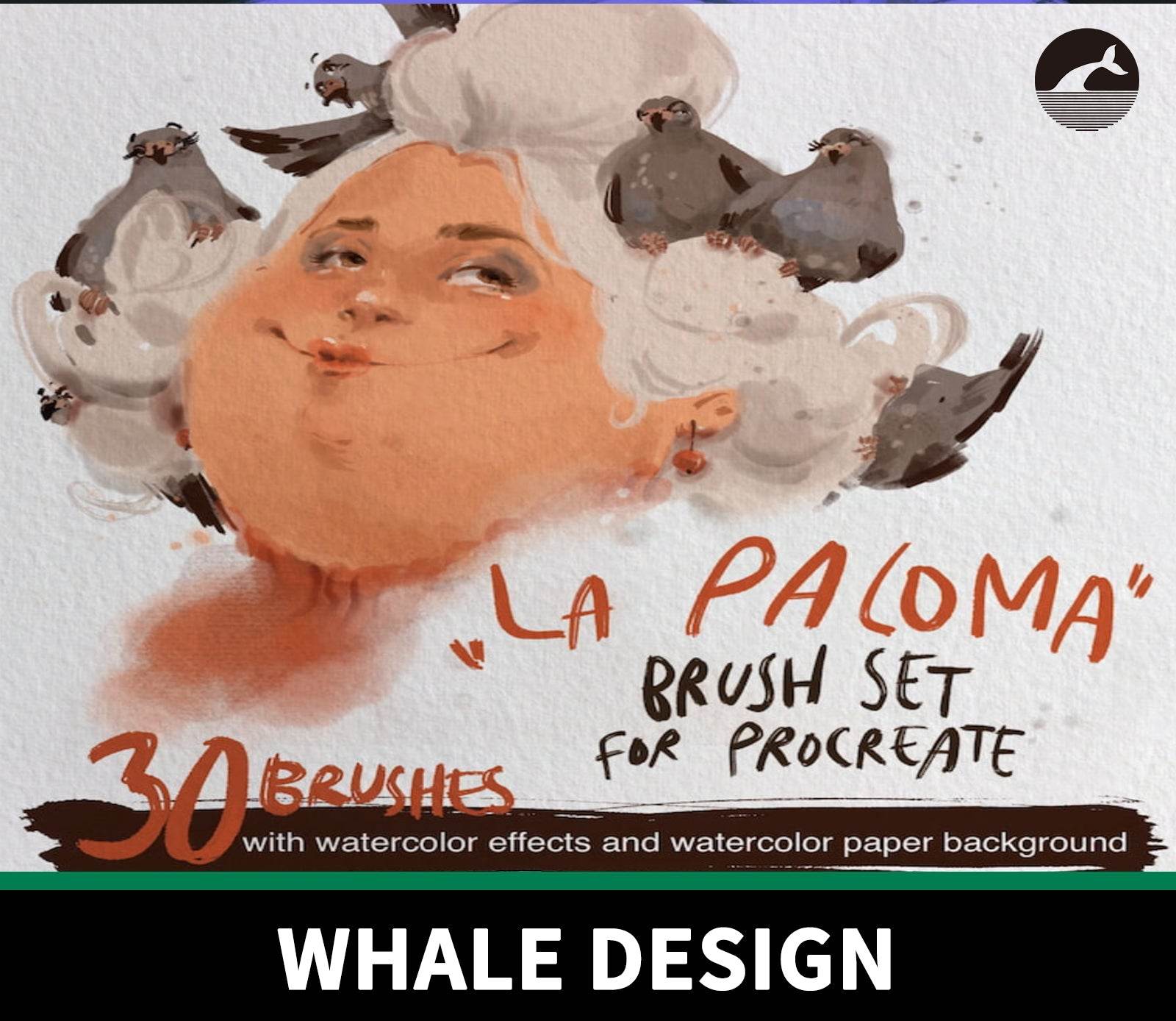 724 Aksinja La Paloma's Watercolor Brush Pack - whaledesign