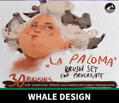 724 Aksinja La Paloma's Watercolor Brush Pack - whaledesign