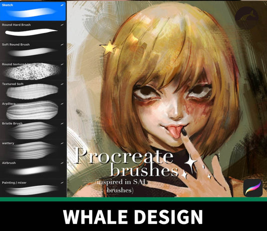 747 Procreate Brush Imitating Paint Tool SAI - whaledesign
