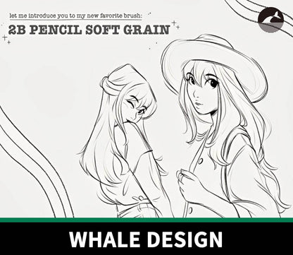760 New Brush: 2B Pencil with Soft Grain - whaledesign
