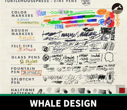 777 Procreate Zine Brush Pack - whaledesign