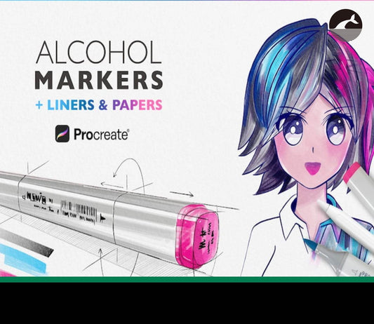 782 Procreate Alcohol-Based Marker and Textured Paper - whaledesign