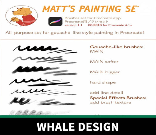 827 Matt Drawing Brushes - whaledesign