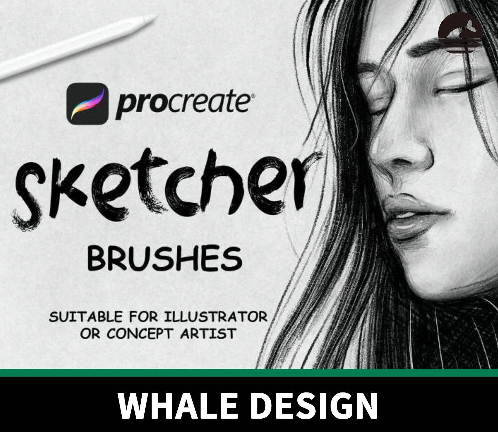 858 Sketching Brushes, Charcoal and Pencil - whaledesign