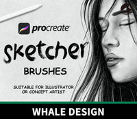 858 Sketching Brushes, Charcoal and Pencil - whaledesign