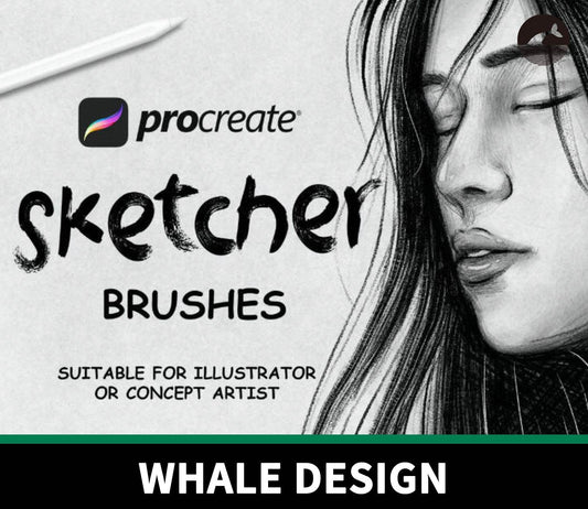 858 Sketching Brushes, Charcoal and Pencil - whaledesign
