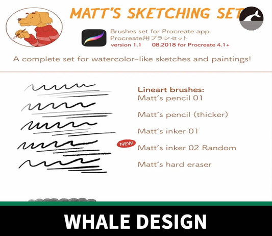 872 Matt's Sketching Brushes, Karoline's Line Art and Draft Brushes with Superb Texture - whaledesign