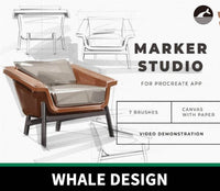 888 Realistic Procreate Marker Tool Kit - whaledesign