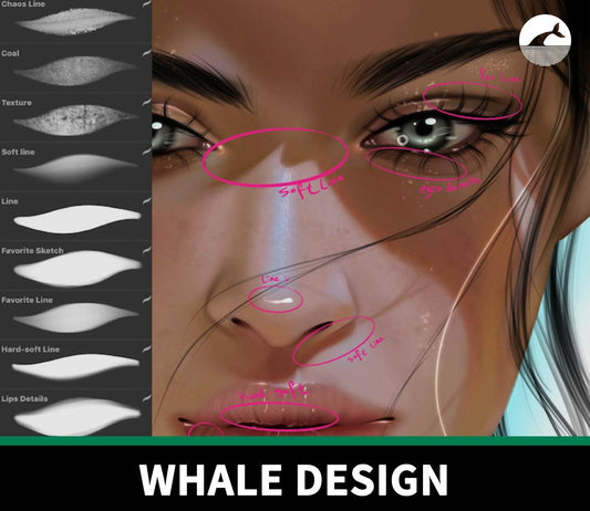 893 Face Highlight and Shadow Detail Brush Set - whaledesign