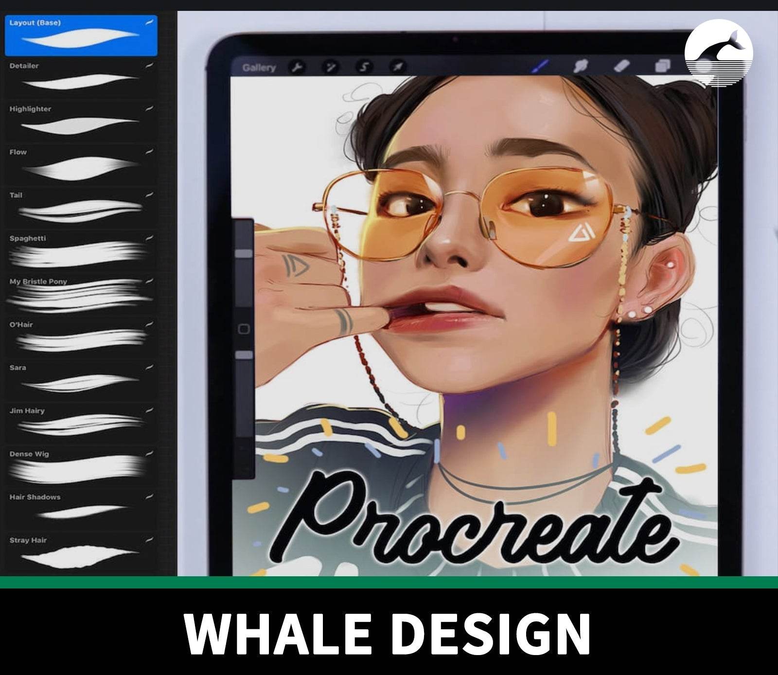 919 Procreate Treasure Hair Brush - whaledesign