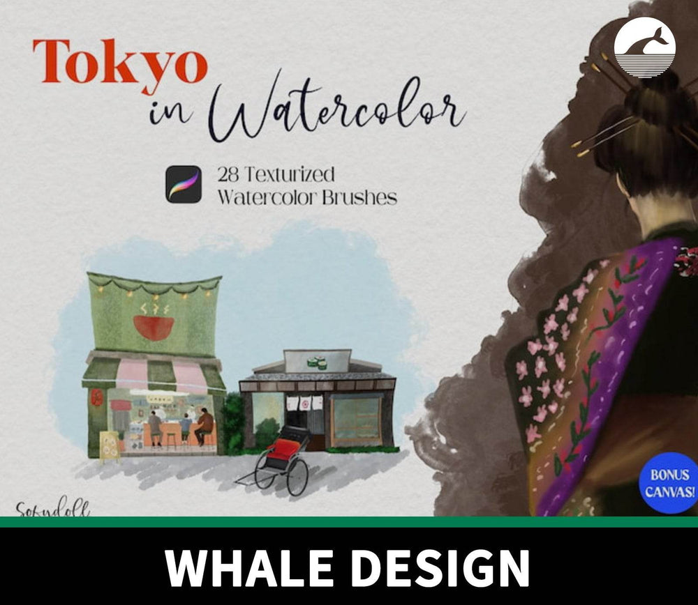 925 Watercolor Version of Tokyo - whaledesign