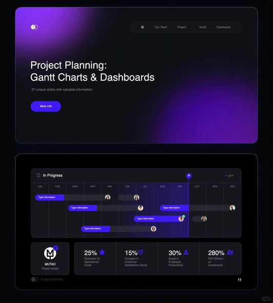 1003 Clear project plan PPT template - whaledesign