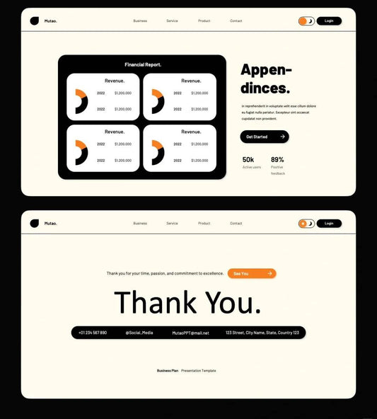 1024 High-grade orange and black color matching PPT - whaledesign