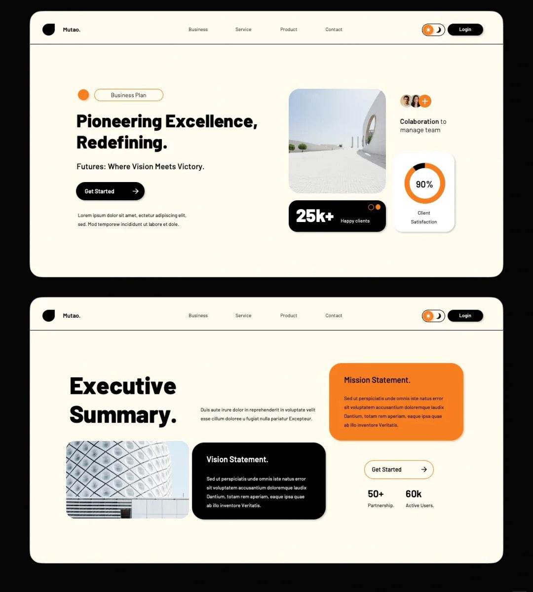 1024 High-grade orange and black color matching PPT - whaledesign