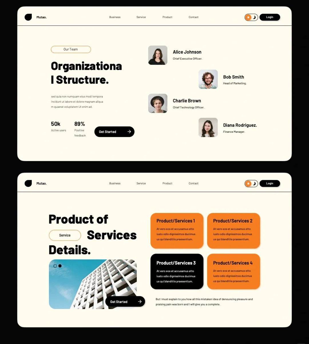 1024 High-grade orange and black color matching PPT - whaledesign
