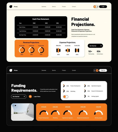 1024 High-grade orange and black color matching PPT - whaledesign