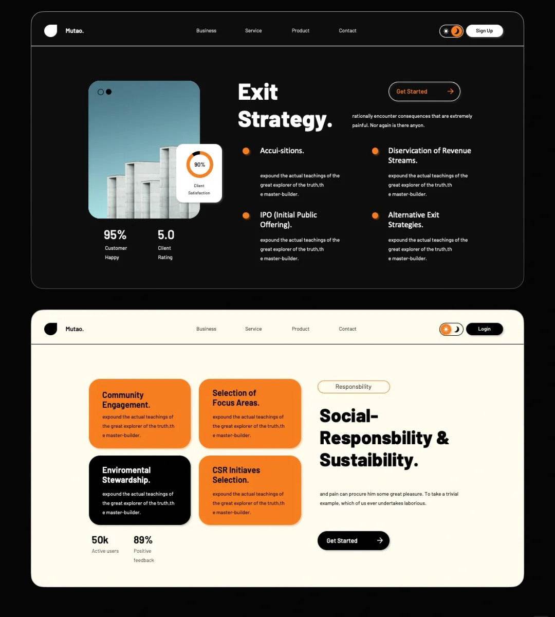 1024 High-grade orange and black color matching PPT - whaledesign