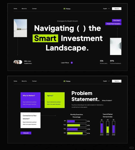 1029 Purple and green EVA color matching PPT template - whaledesign