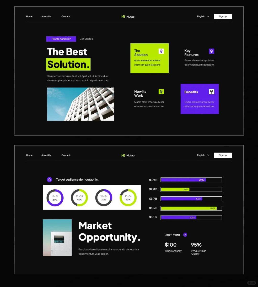 1029 Purple and green EVA color matching PPT template - whaledesign