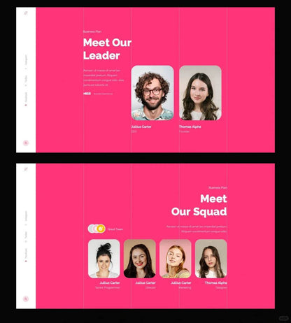 1030 Pink and white color matching PPT template - whaledesign