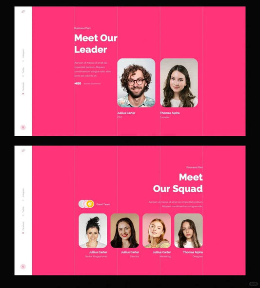 1030 Pink and white color matching PPT template - whaledesign