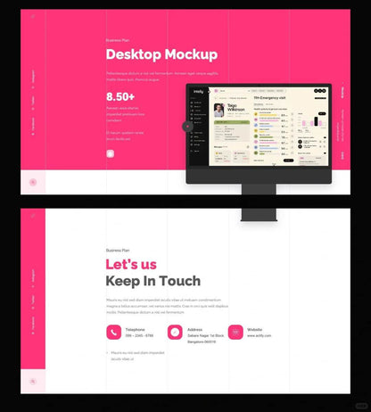1030 Pink and white color matching PPT template - whaledesign
