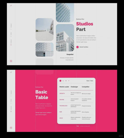 1030 Pink and white color matching PPT template - whaledesign
