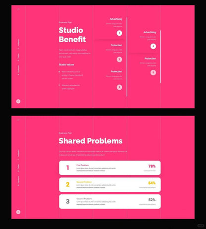 1030 Pink and white color matching PPT template - whaledesign
